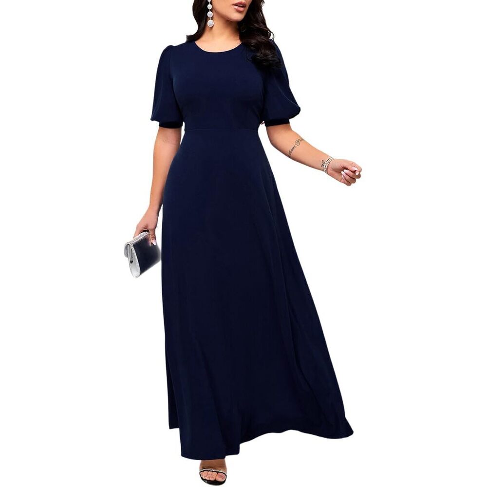 5106 African Dresses Maxi Dress Long Casual Round Neck Elegant Dresses 2025